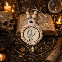 Alchemical Amulet, Alchemy Symbols Palmistry Hand, Sacred Geometry Spiritual Pendant Magical Power & Protective Talisman
