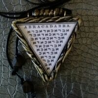 Abracadabra Pendant, Hebrew Letters Jewish Alphabet, Magic Talisman Bar Mitzvah Bat Mitzvah Israel