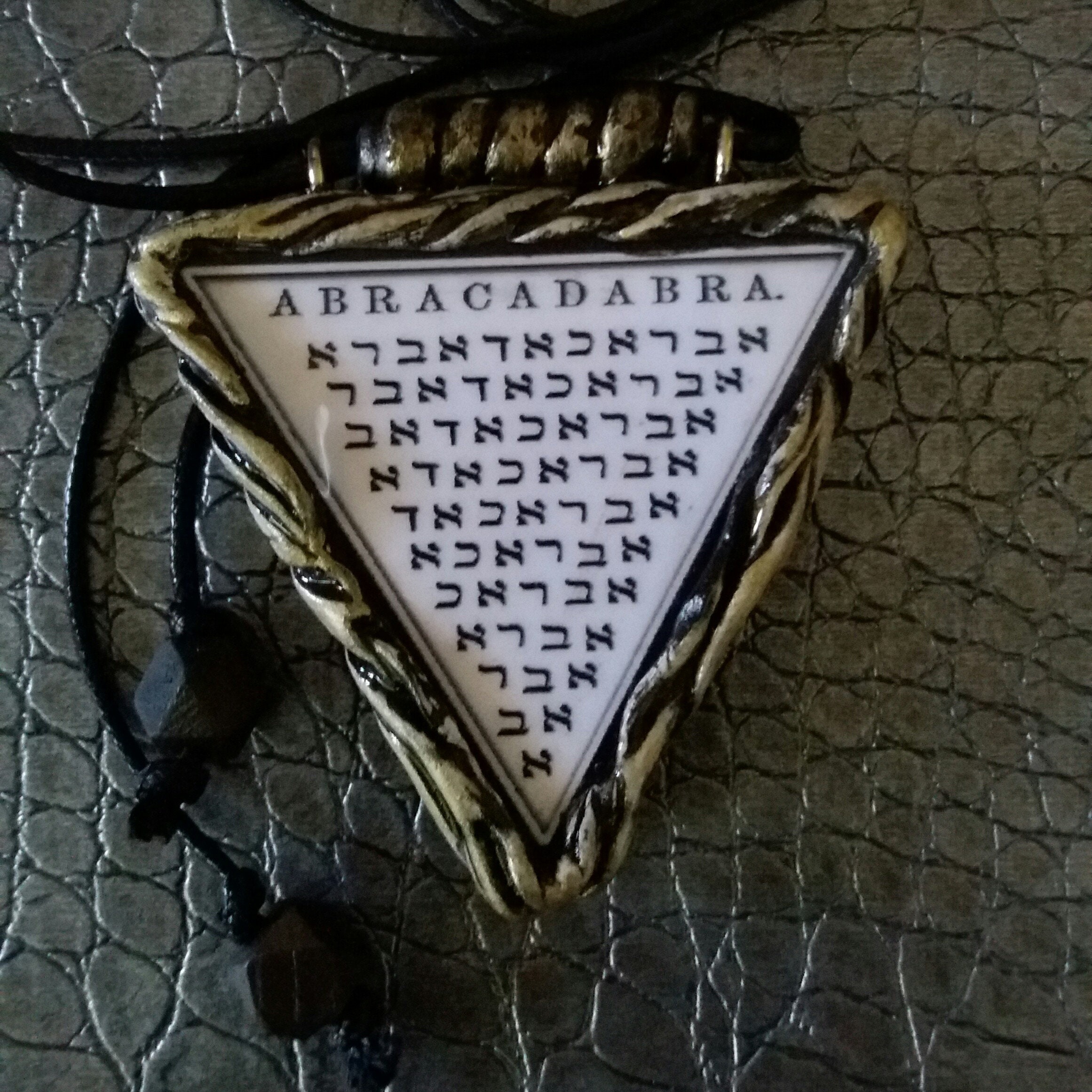 Abracadabra Pendant, Hebrew Letters Jewish Alphabet, Magic Talisman Bar Mitzvah Bat Mitzvah Israel
