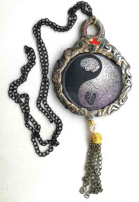 Yin and Yang Buddhist Tibetan, Quan Kuan Guan Kwan Yin Oriental Talisman, Lao Tzu Jewelry, Prayer Amulet Yoga Symbol