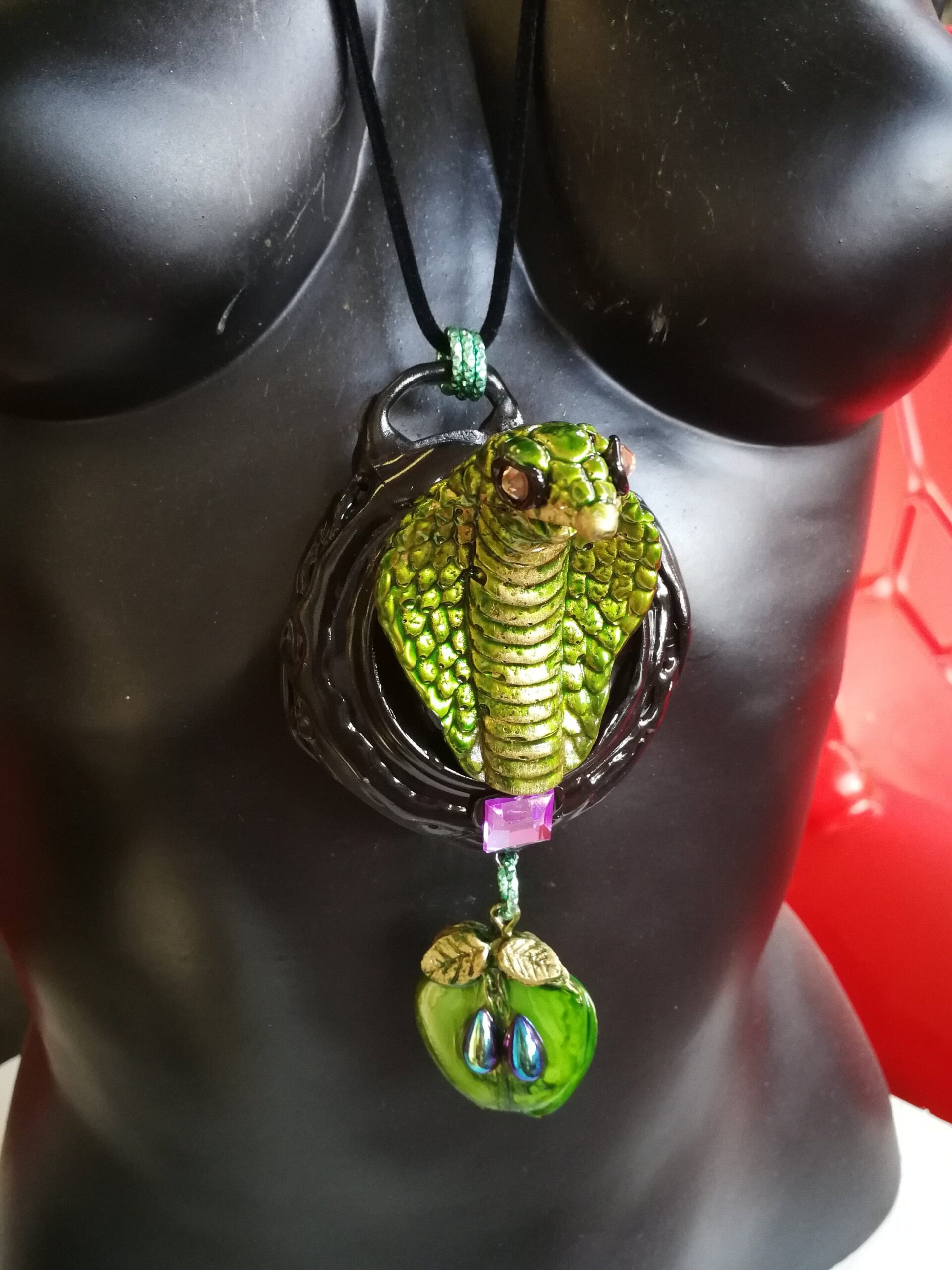 Green Snake Talisman Pendant, Feng Shui Amulet, Dune Imperium Magic Power Life Forever Jewelry