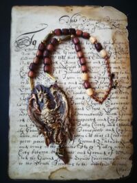 Witch Familiar, Ancient Spirit Companion Dragon Crown, Necklace Talisman Gemstone Pendant, Raw Stone Amulet
