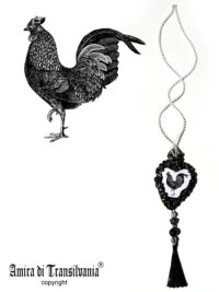 Black Rooster, Magic Talisman Bird Amulet, Witchcraft Vitriol Symbol Pendant, Gothic Occult Esoteric Jewelry