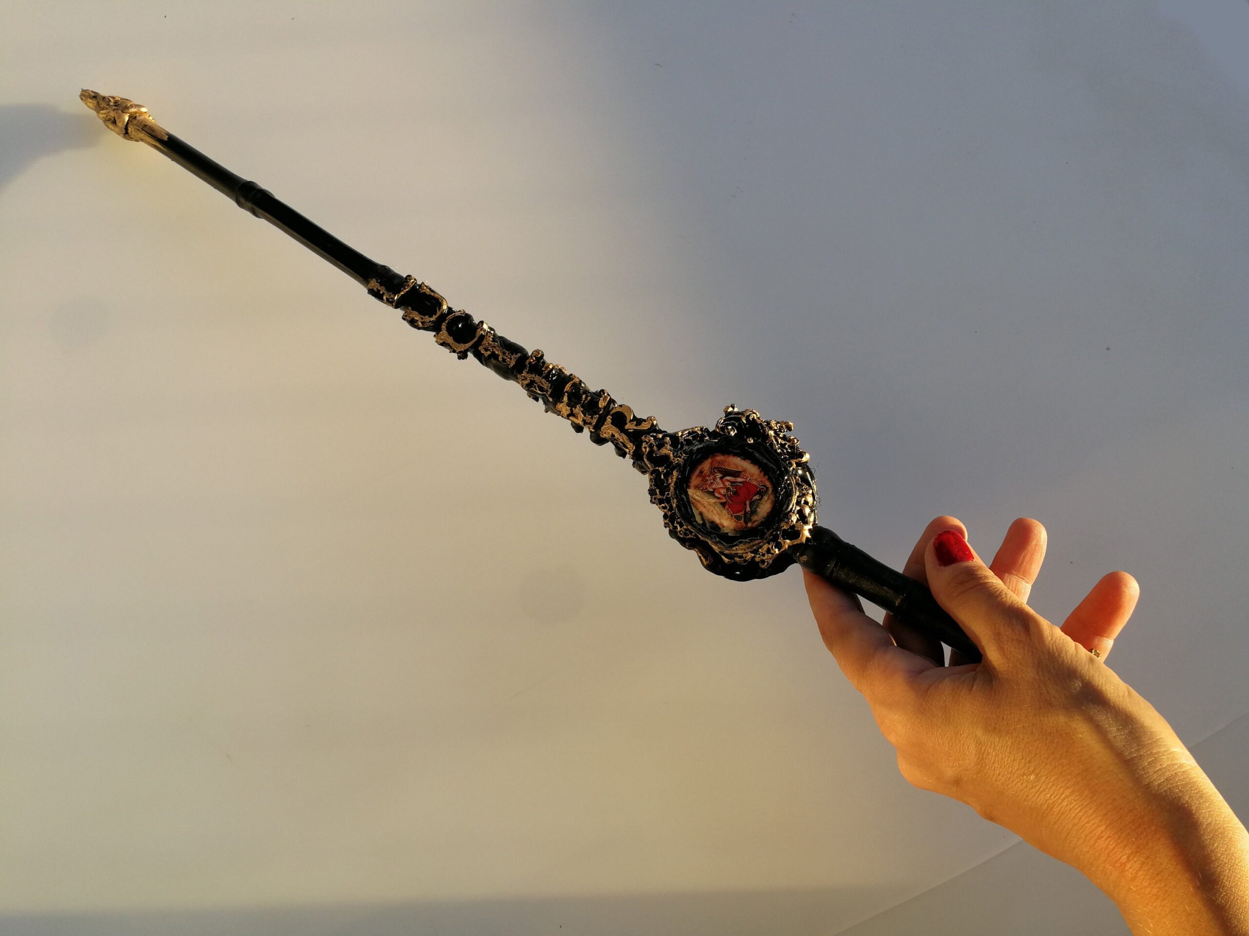 Magic Wand Witch Wood Stick, Traditional Witchcraft Altar, Satanist Wizard Sanctuary, Satanic Magician Baphomet Lucifer