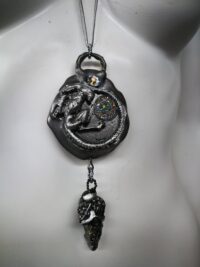 Xeno Alien, Superstar Necklace Amulet, Magic Powers Talisman Celestian, Extraterrestrial Figure ET Futuristic Monster