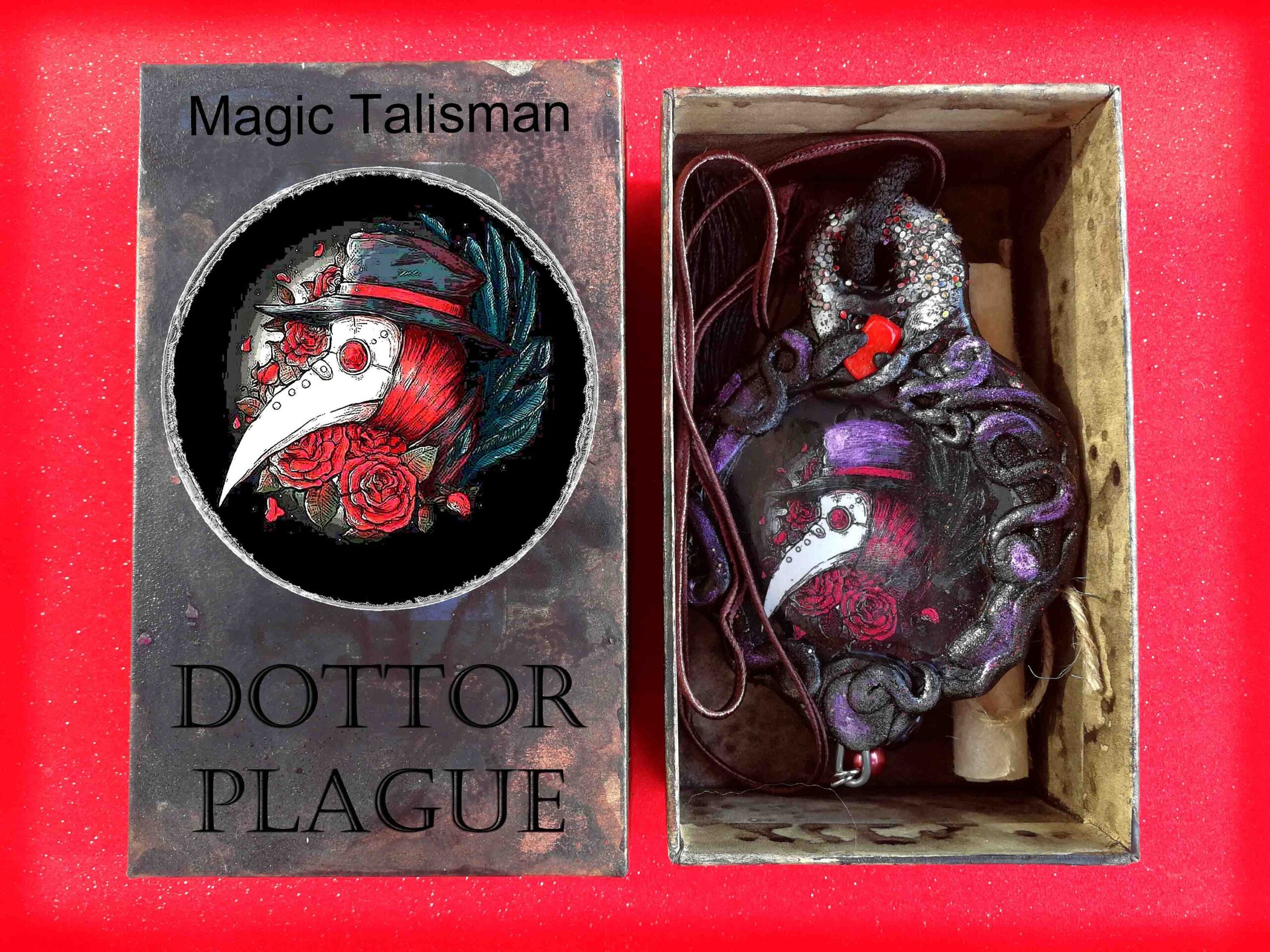 Doctor Plague, Venetian Mask Pendant Face Hat, Protective Amulet Steampunk, Protection Talisman Venezia Symbol