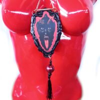 Krampus Mask Satanic Talisman, Satan Pendant Demon Amulet, Devil Baphomet Necklace, Satanist Jewelry Lucifer