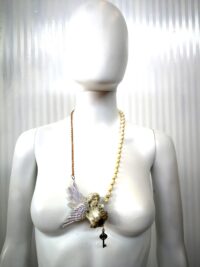 Guardian Angel, Cherubim Pendant Winged Angel Wings, Jewel Magic Talisman Archangel Charm, Cherub Amulet Greek Statue
