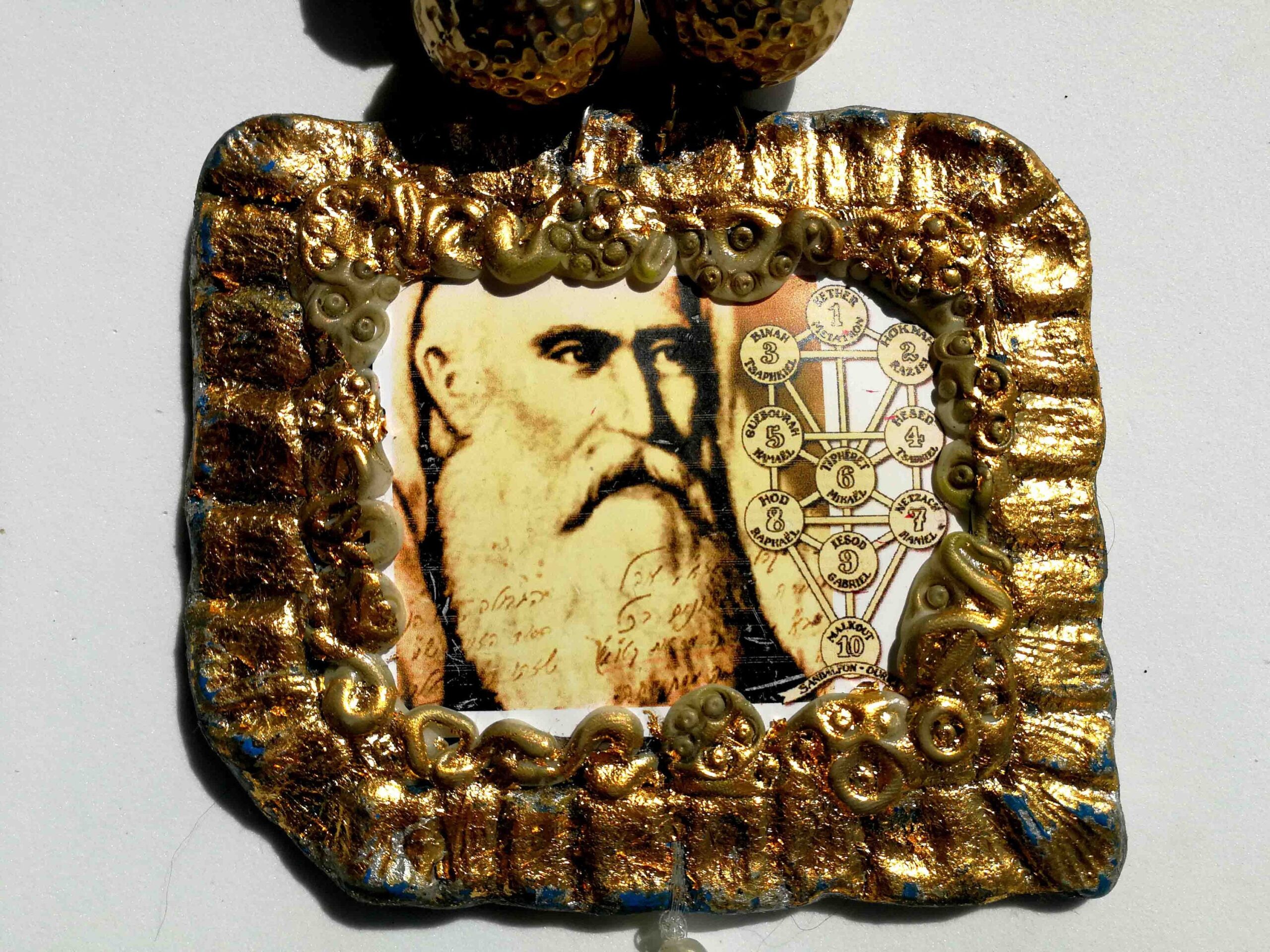 Kabbalistic Talisman, Kabbalah Mystical Amulet, Jewish King Solomon Hebrew Necklace, Sephiroth Tree of Life