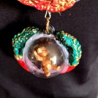Dragon Pendant, Claw Necklace Magic Talisman, Globe Ball Amulet Demon Evil Eye Lucifer Jewelry