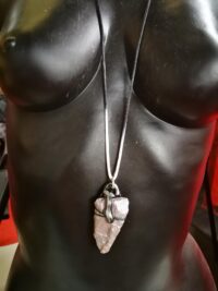 Witch Familiar, White Snake Ancient Spirit Companion, Uncut Gemstone Pendant Witchcraft, Magical Powers Raw Stone Amulet