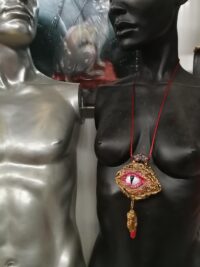 Dragon Necklace, Templar Amulet Symbols, Crown Magic Eye Stone Talisman, Gothic Pendant Sword Snake
