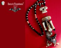 Ethnic Tribale Shamanic Pendant Bones, Vintage Occult Jewelry Magic Power, Sacred Witchcraft Occult Amulet