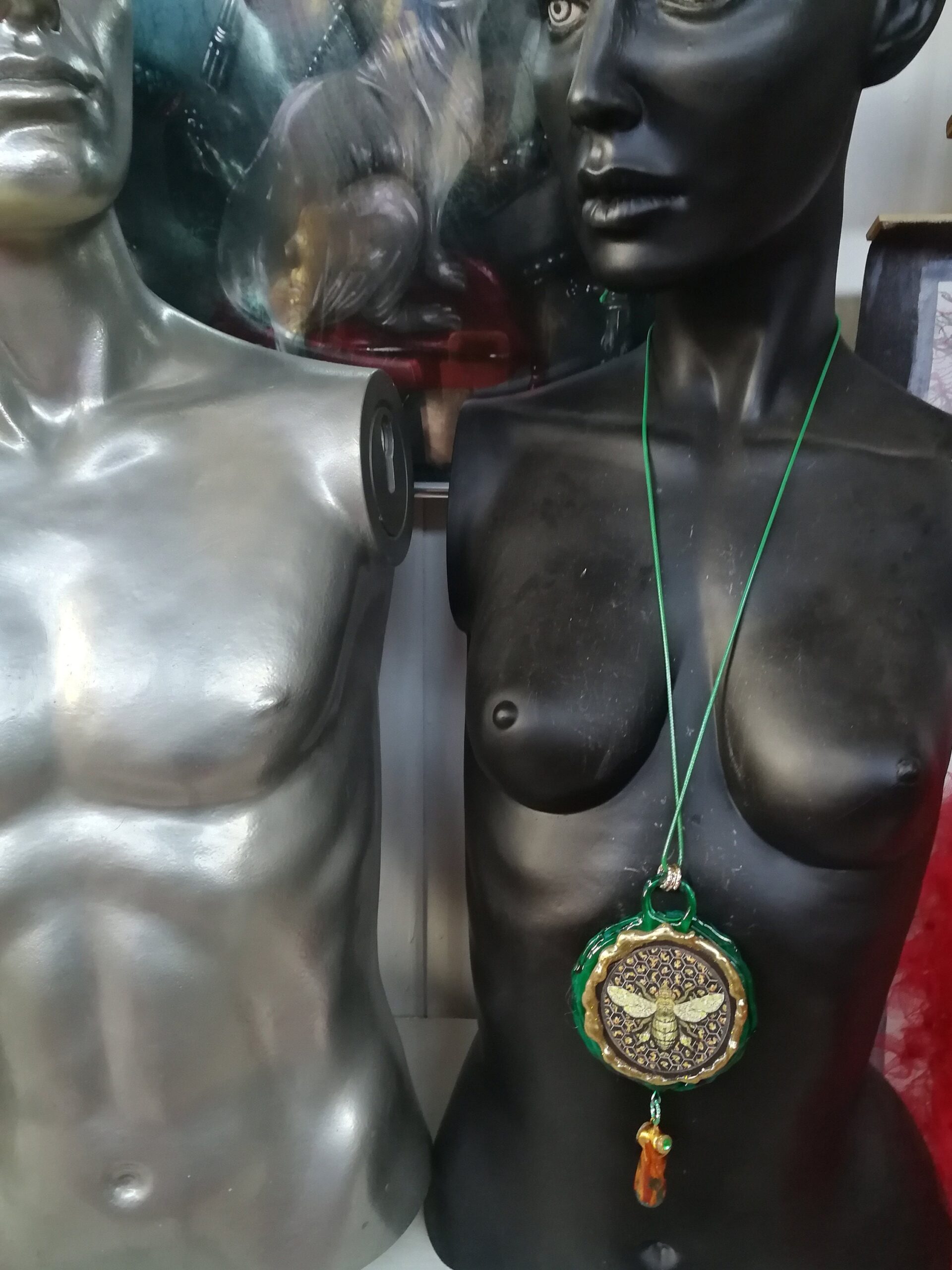 Green Witch, Witchcraft Symbol Magic Evil Eye Talisman, Salem Massachusetts Amulet, Bee Nest Pentacle