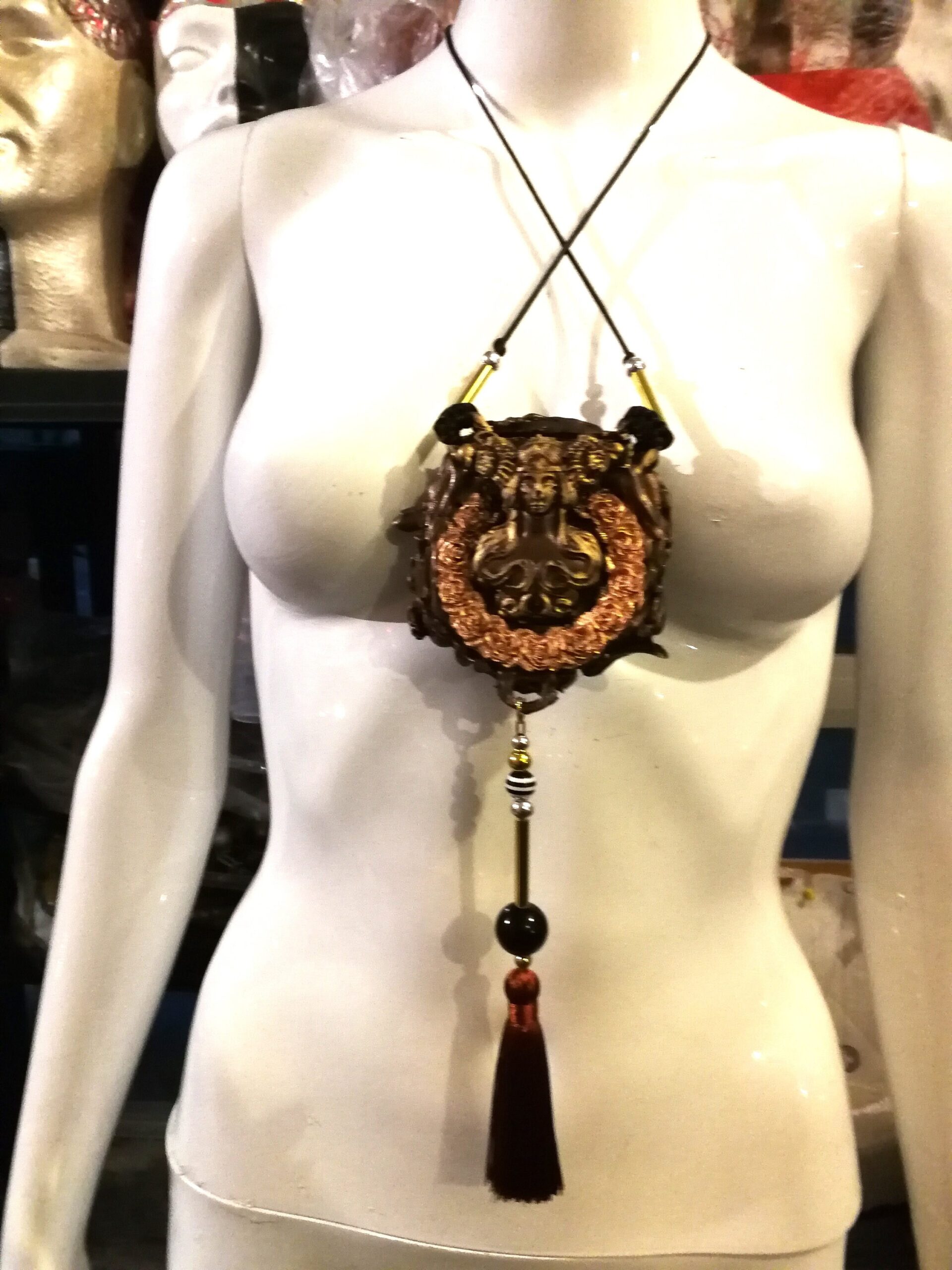 Hecate Goddess, Gothic Amulet Dark Magic Talisman Witchcraft Pendant, Witch Jewelry Symbol Inverted Pentagram