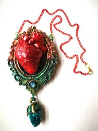 Eternity Love Amulet, Anatomical Heart Necklace Talisman Pendant, Esoteric Occult Jewelry, Protection Evil Eye
