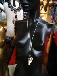 Witch Familiar, Ancient Spirit Companion Boo Ghostly, Necklace Uncut Gemstone Pendant, Magic Portal Amulet
