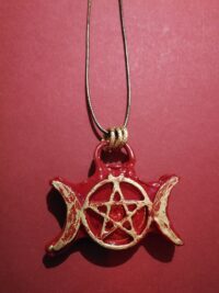 Triple Moon Talisman, Star Pentagram Luna Necklace, Lunar Phases Witchcraft Symbol Pendant, Spiritual Esoteric Jewelry