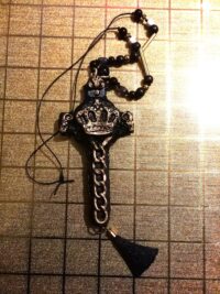Cross Necklace, Gothic Talisman Alchemy Symbols Rosicrucian, Golden Dawn Medieval Pendant Esoteric Jewelry