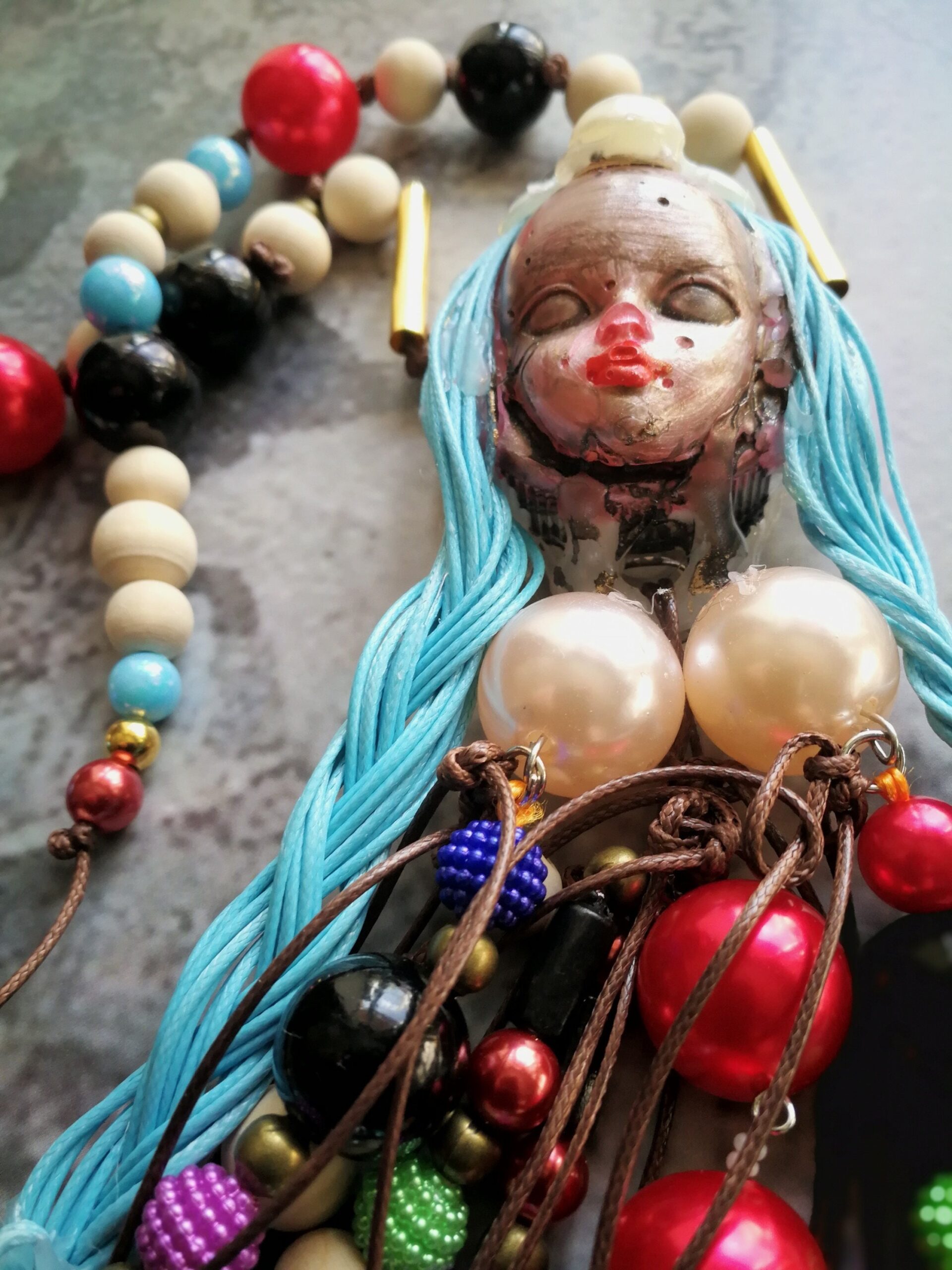 Voodoo Spell, Magic Talisman Witchcraft Pendant, Witch Jewelry Necklace Amulet, Hawaiian Tribal Folkloric Doll