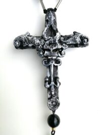 Gothic Cross, Medieval Crux Templar Symbols, Rosicrucian Seal Goth Amulet, Alchemy Witch Witchcraft Pendant