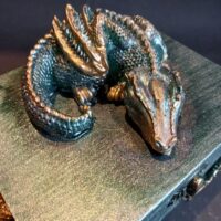 wooden box mirror magic witchcraft organizer home decor starter kit beginners witch wizard wiccan pagan altar item ritual green dragon