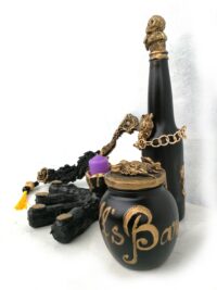 Witchcraft Supplies, Wolfs Bane Werewolf Apothecary Bottle, Magic Potion Sorcery, Decor Mason Jar Holder