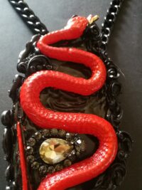 Snake and Apple, Love Talisman Another Day in Paradise, Djinn Serpent Amulet Occult Jewelry