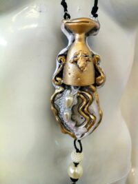 Sign of Aquarius Constellation, Star Horoscope Astrological Talismans Necklace, Zodiac Amulet Pendant Water Golden Cup