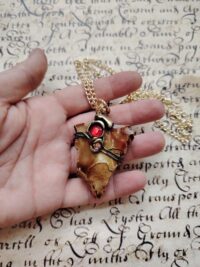 Uncut Gemstone Pendant, Enchanted Necklace Spirit Companion, Magic Portal Raw Stone Amulet, Vessel Spell Jewelry Talisman