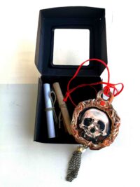 Celebration of Life Forever Talisman, Magic Power Pendant, Eternal Love Gothic Amulet Skull Kiss