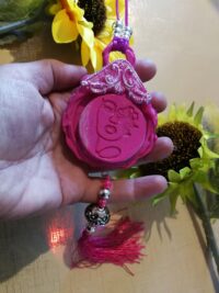 Inverted Pentagram Witchcraft Symbol, Evil Eye Pendant Talisman, Gothic Jewelry, Aeonium Pink Witch 33