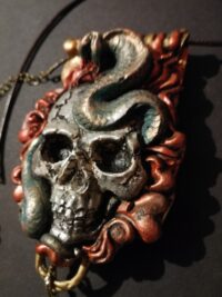 Life Forever, Skull Snake Talisman Garden of Eden, Imortality Magic Power Evil Eye, Punk Rock Gothic Amulet Pendant