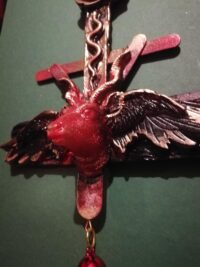 Satanic Necklace, Baphomet Upside Down Cross, Antichrist Eye Occult Symbols, Goat Sigil of Lucifer Satan