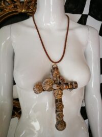 Saturn Cross Gothic Pendant, Clock Time Kronos Sacred Amulet, Metaphysical Spiritual Symbol Occult Jewelry