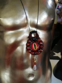 Dragon Eye, Satanic Necklace Satan Satanist Symbol, All Seeing Eye, Devil Pendant, Goth Jewel, Good Luck Talisman Charm