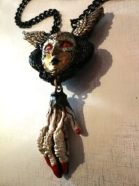 Black Angel, Satanic Talisman Satan Symbol, Demon Devil Pendant, Baphomet Necklace Archon, Magic Ritual Amulet