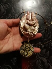 Left Hand Path, Satanic Symbols Dark Jewelry, Gothic Pendant Magick Talisman, Etruscan Eros Goddess
