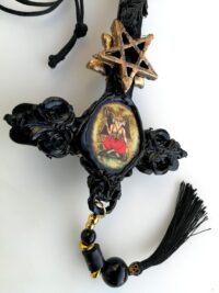 Satanic Necklace, Baphomet Upside Down Cross, Antichrist Inverted Cross, Occult Symbols, 666, Sigil of Lucifer Satan