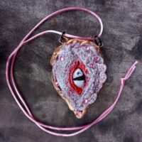 Dragon Crown, Magical Power Necklace Amulet, Eye Spirit Guide Gothic Pendant, Celtic Demon Mythical