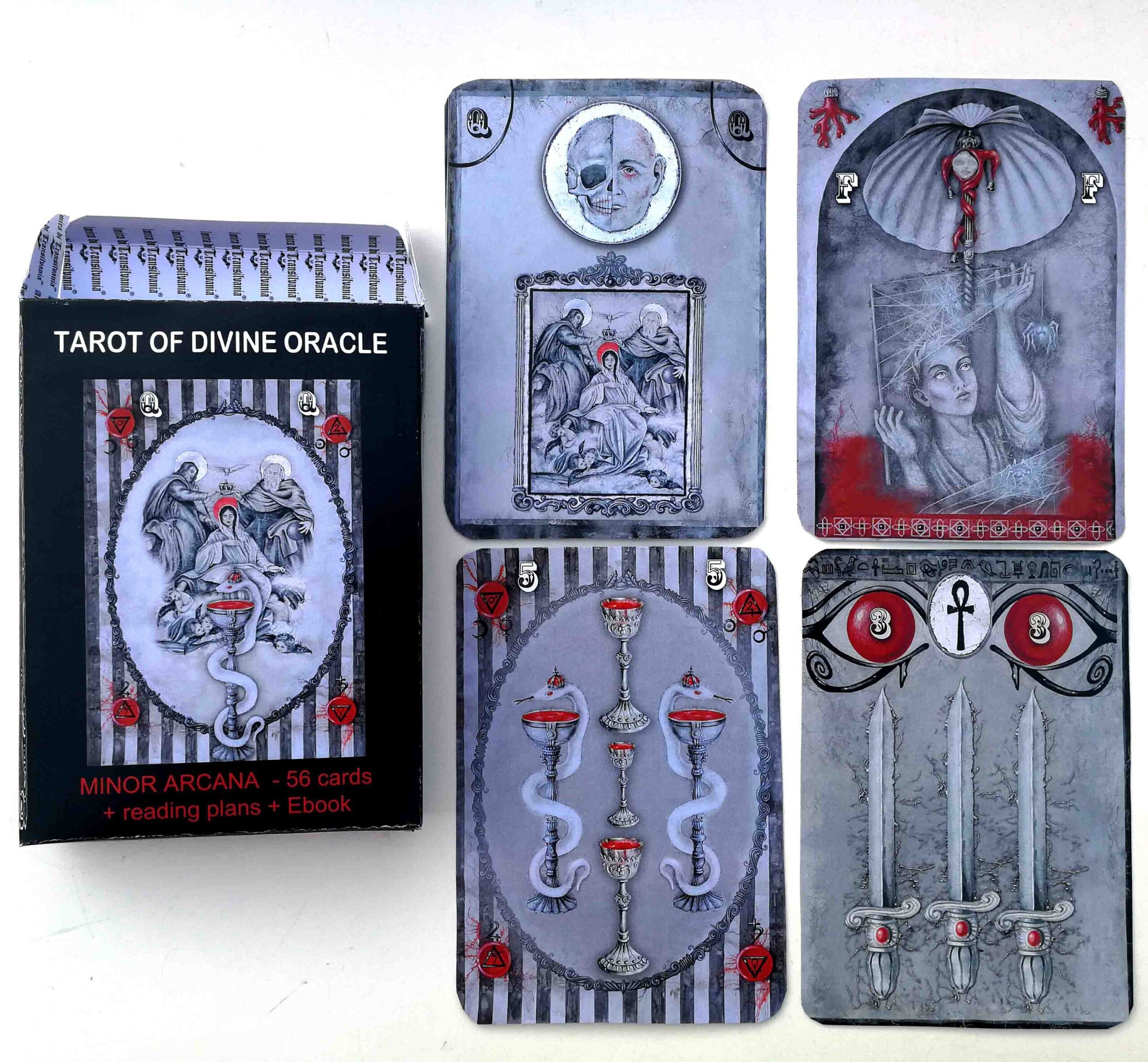 Tarot Cards Deck, Divinatory Oracle Cards, 56 Minor Arcana, Esoteric Reading Psychic, Cartomancy Magic Set Guide Book