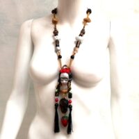 Santa Muerte, Doll Head Magic Talisman, Cursed Haunted Witchcraft Pendant, Witch Jewelry Skull Necklace