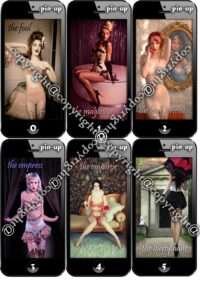 Pin up, Burlesque Rockabilly Tarot Cards Vintage, Sexy Image Nude Woman, Naked Body Boudoir Photography Erotic Pinup