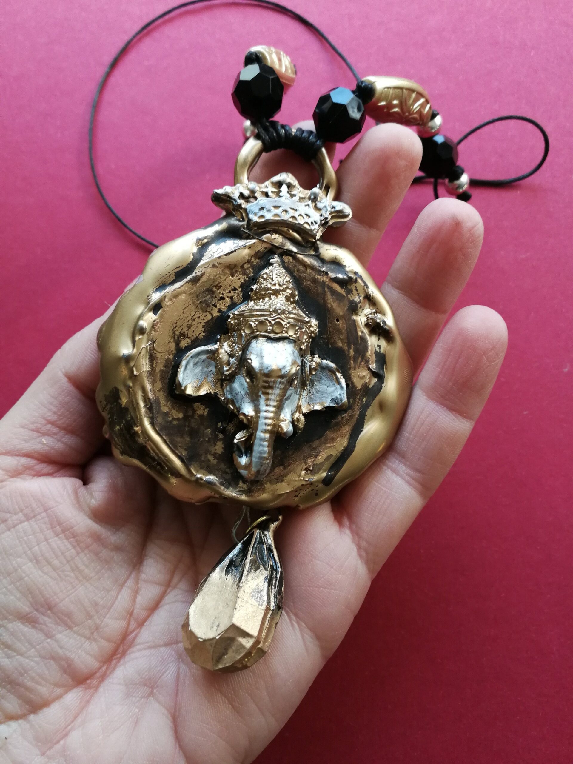 Lord Ganesha Hinduist Talisman, Elephant God Hindu Amulet Bhagavad Gita, Indian Magic Goddess Lotus