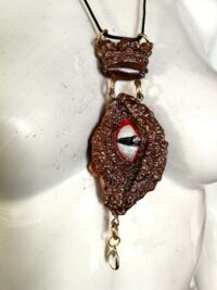 Dragon Crown, Satanic Necklace Gothic Amulet, All Seeing Eye Evil Pendant, Shield of Faith Talisman