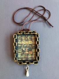 La Santa Muerte, Macabre Dance Immortality Talisman Necklace, Witch Jewelry Skull Amulet Angel of Dead Witchcraft Voodoo