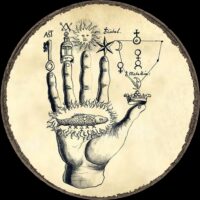 Alchemical Amulet, Alchemy Symbols Palmistry Hand, Sacred Geometry Spiritual Pendant Magical Power & Protective Talisman