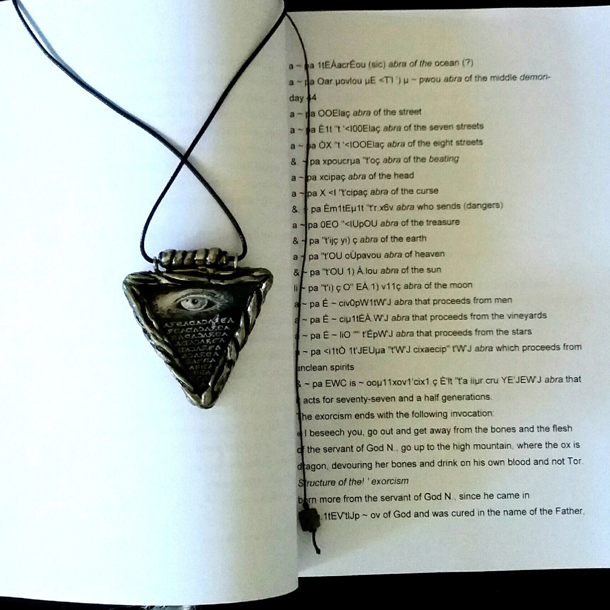 Abracadabra Pendant, Hebrew Letters Jewish Alphabet, Magic Talisman Bar Mitzvah Bat Mitzvah Israel