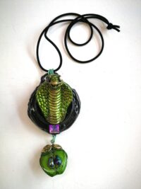Green Snake Talisman Pendant, Feng Shui Amulet, Dune Imperium Magic Power Life Forever Jewelry
