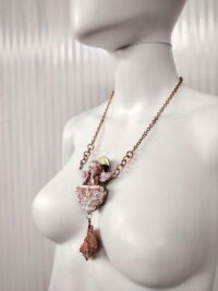 Guardian Angel, Winged Cherubim Protection Pendant, Magic Talisman Protective, Archangel Cherub Amulet Capital Shell